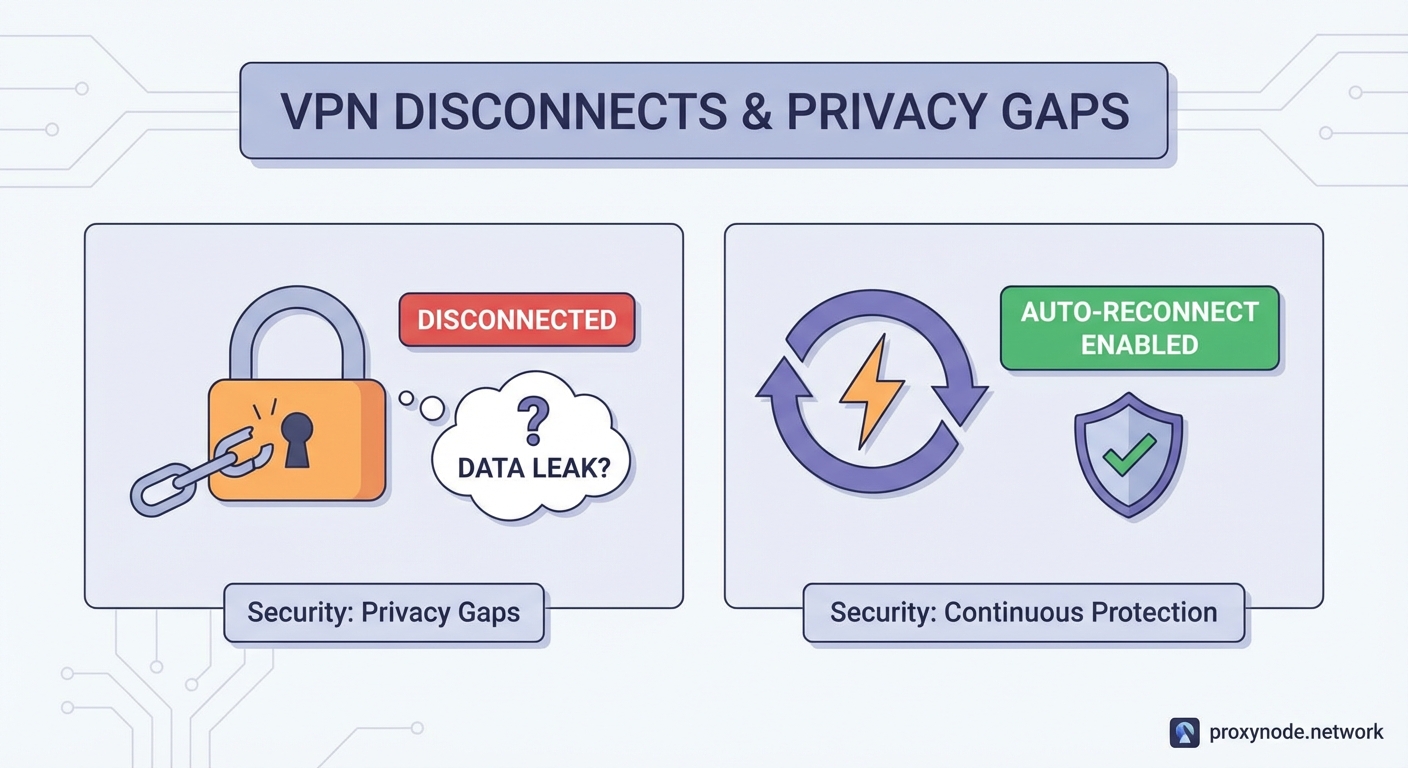 What Happens When Your VPN Disconnects? Understanding Privacy Gaps and Auto-Reconnect Features - Illustration 1