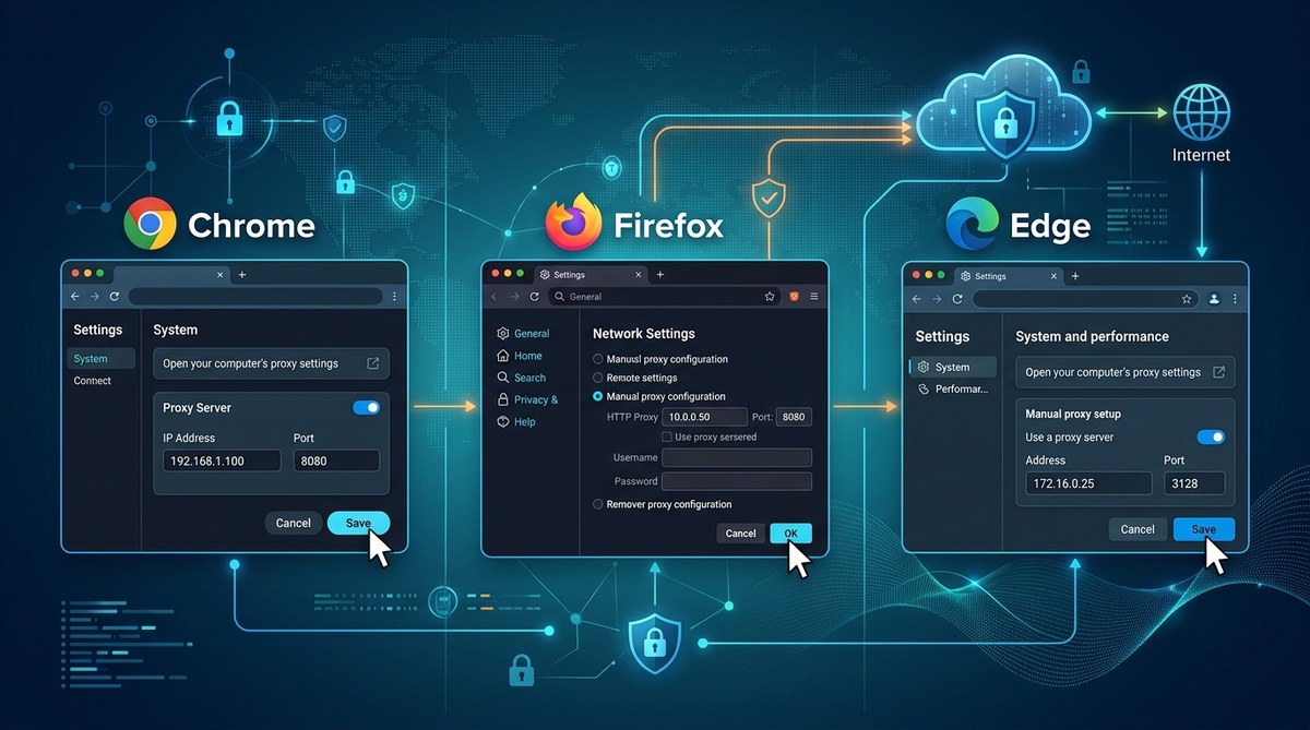 How to Manually Configure Proxy Settings in Chrome, Firefox, and Edge